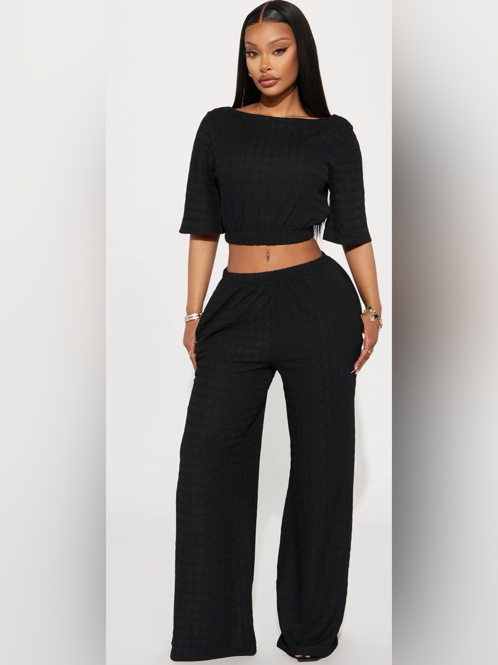 Day Plans Textured Pant Set